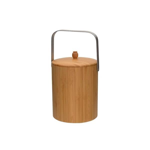 Balde para Gelo em Bambu com Alça Inox