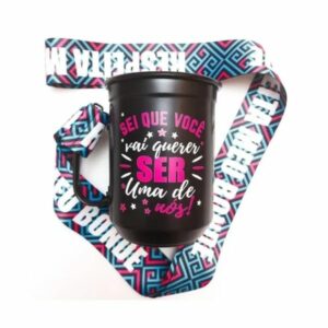 Caneca de alumínio personalizada com tirante