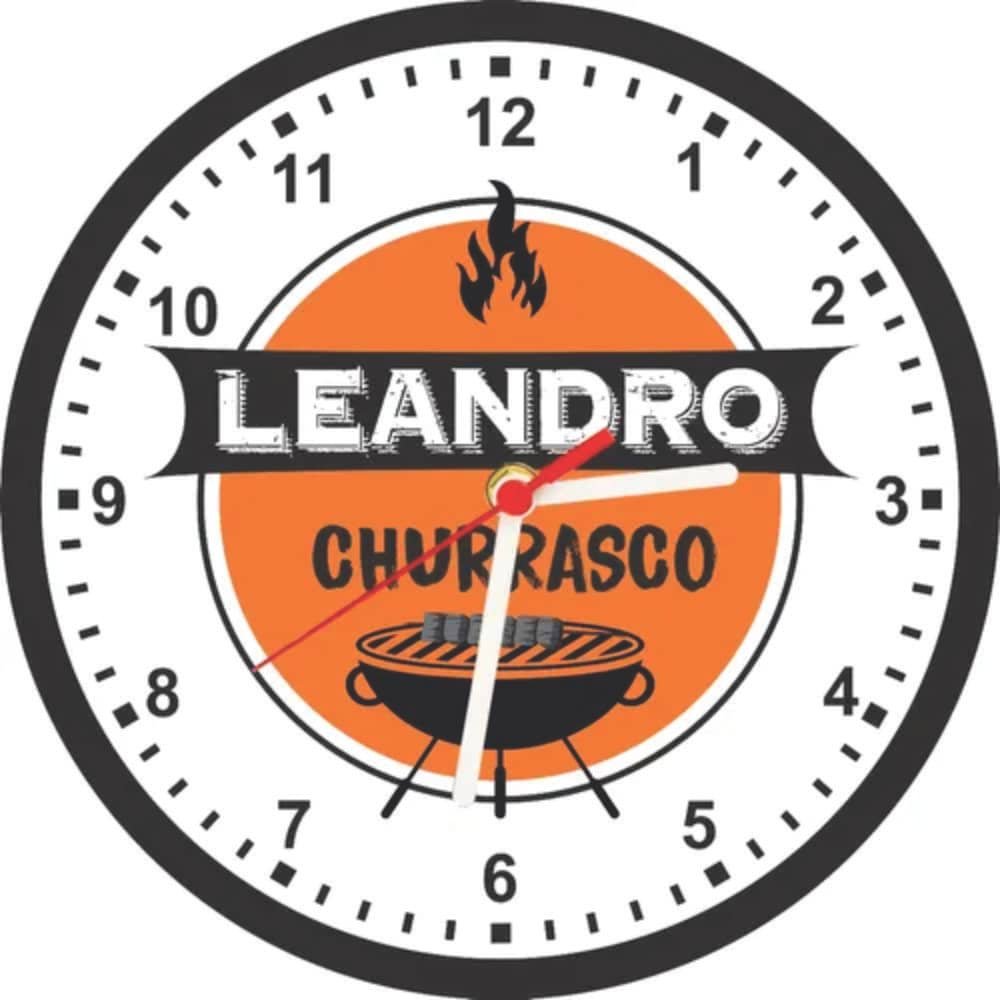 Churrasco Personalizado Relógio de Parede