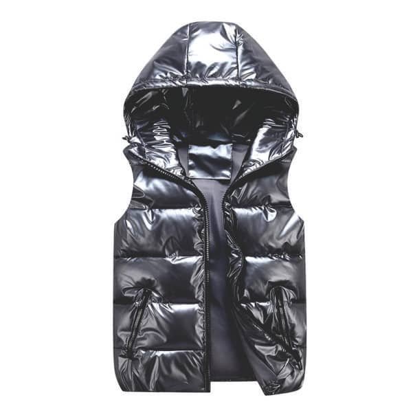 Colete modelo Puffer em tecido Especial Brilhante