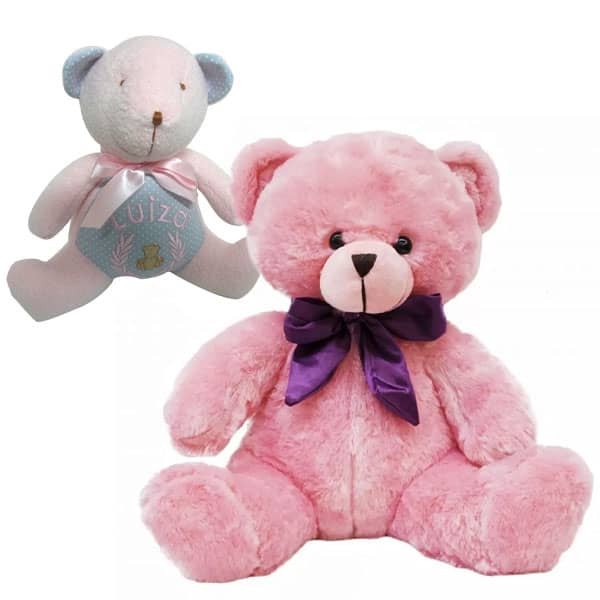 Pelúcia Ursa Rosa Personalizada