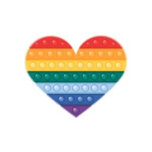 Pop It Fidget Anti Stress Coração Arco Iris Personalizado