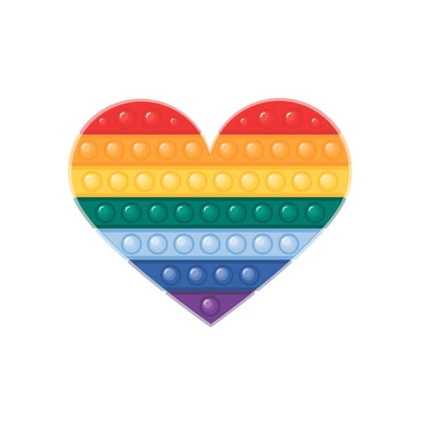 Pop It Fidget Anti Stress Coração Arco Iris Personalizado
