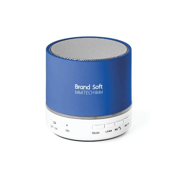 Caixa de som com microfone para brindes