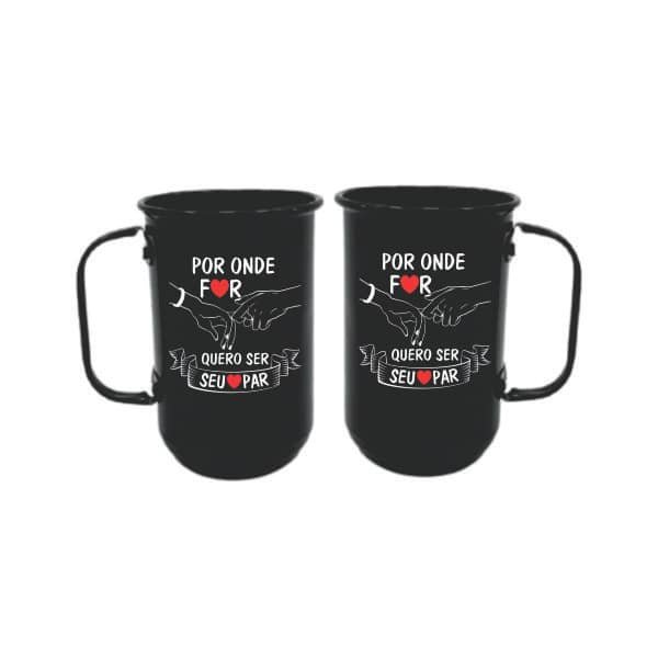 Caneca de alumínio personalizada casal