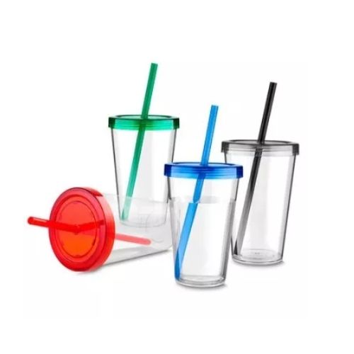 Copo de acrílico com tampa personalizado