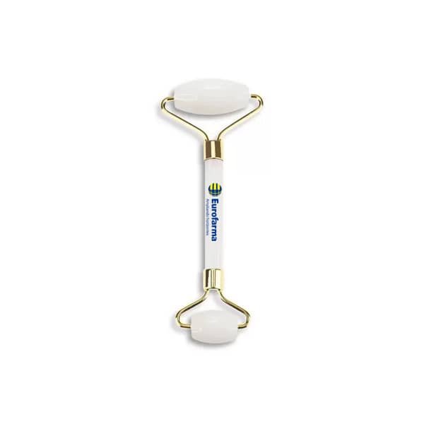 Massageador Facial Pedra Quartzo Anti Stress e Anti Rugas Branco