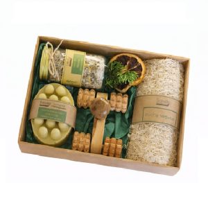 Kit Spa com Massageador de Madeira