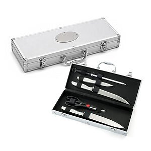 Kit Churrasco Professional 5 Peças em Maleta de Alumínio