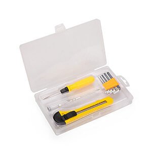 Kit Ferramentas Essencial 9 Peças com Estojo Plástico
